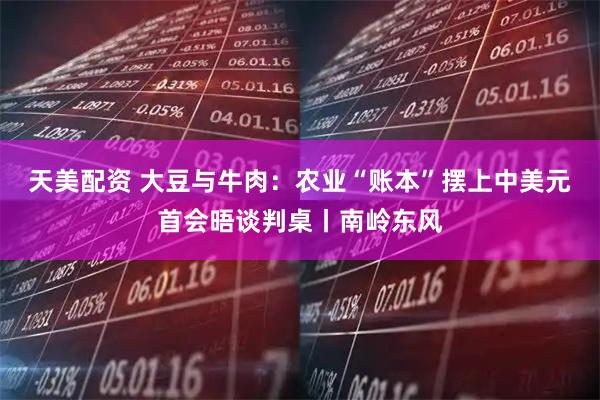 天美配资 大豆与牛肉：农业“账本”摆上中美元首会晤谈判桌丨南岭东风